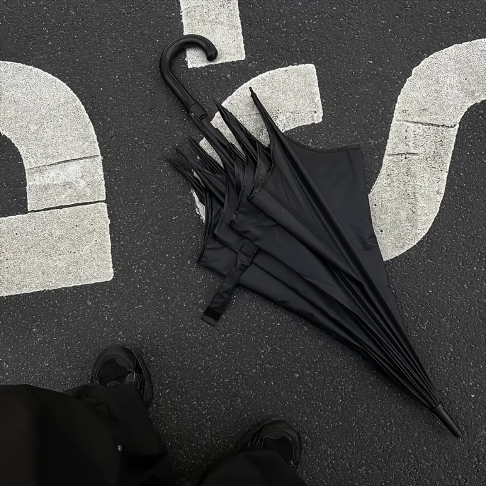 Large Automatic Batwing Umbrella with Black Canopy & Bat-Themed Design - Automatic Open/Close Suitable for Gothic, Punk Style, Batwing Umbrella for, Christmas Gift, for Halloween, Daily Use, Outdoor Accessory