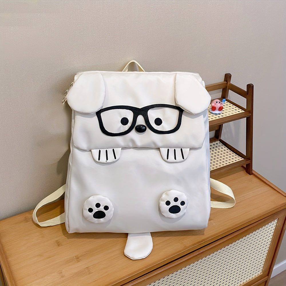 Women'S Cute Card Print Dog Backpack - Lightweight Laptop Bag with Adjustable Strap, Zipper Closure & Tablet Compartment, & Puppy Design, Casual College Student Daily Commuter Backpack, Backpack For School, Playful Design, Durable Zipper Closure
