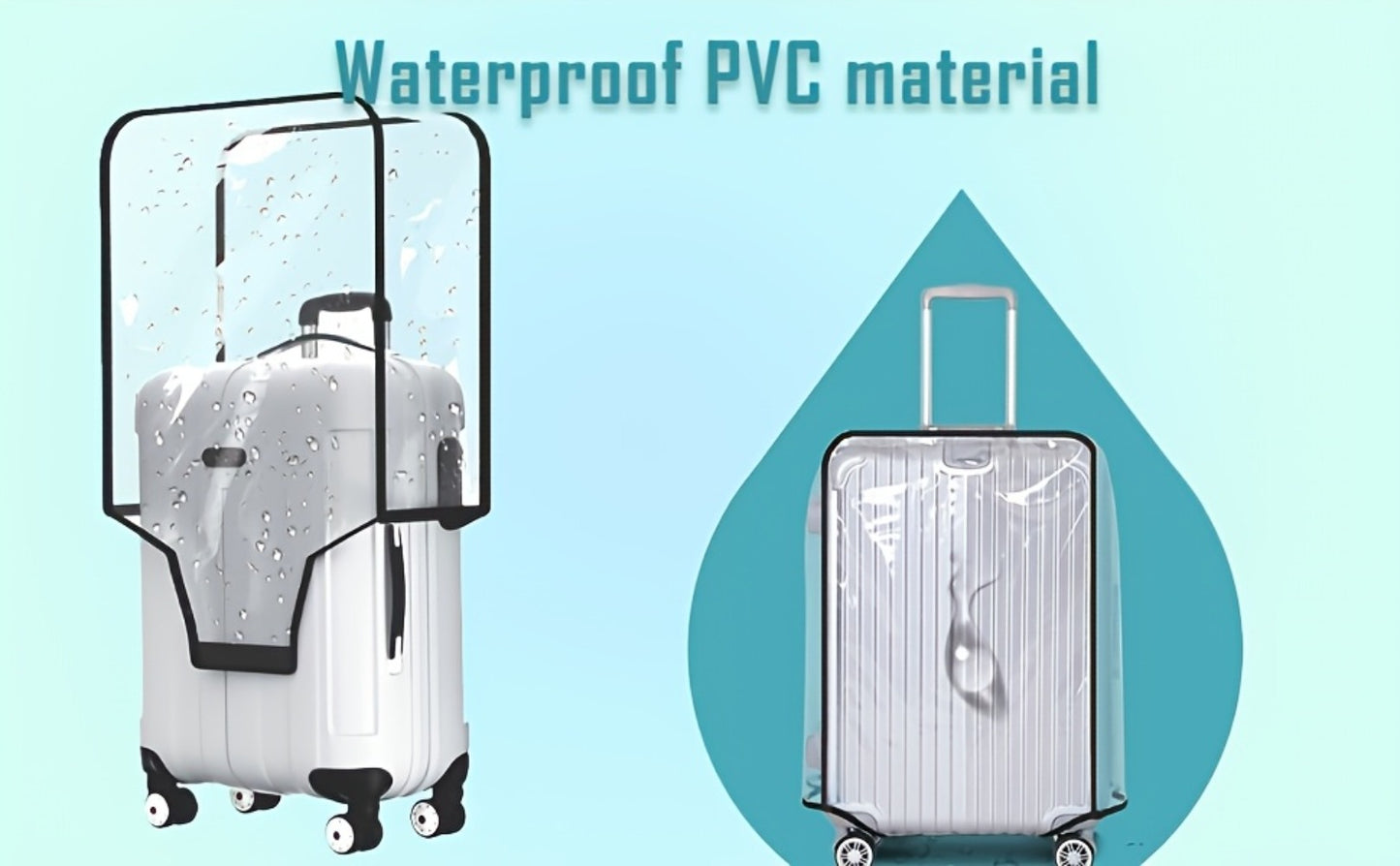 3pcs Clear PVC Luggage Covers, Scratch-resistant and Durable. Suitable for 20/24/28-inch Suitcases, with Reinforced Edge Design and Multi-size Compatibility.