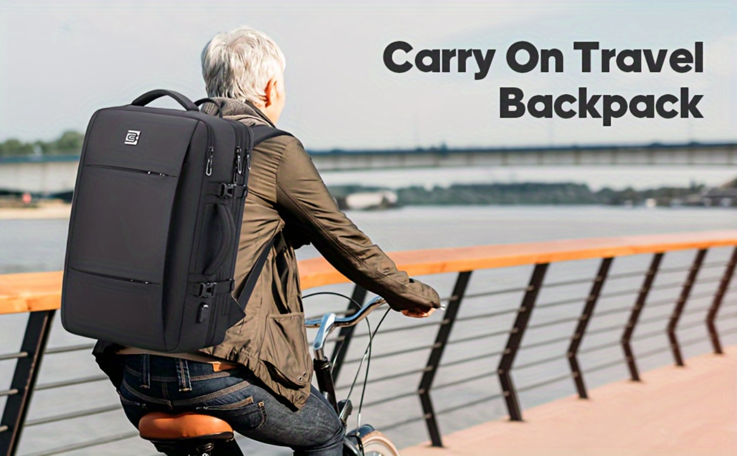 UKEIN Bagsure Carry On Backpack, 10.57gal Flight Approved Travel Backpack for Men Women, Expandable High Quality 17Inch Laptop Backpack, Casual Daypack Luggage Suitcase Backpack for Business Weekend Hiking