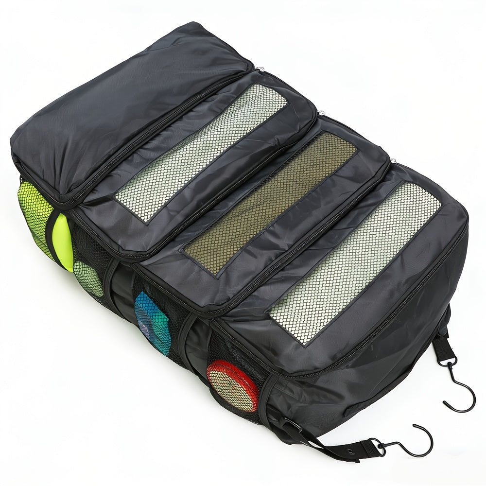 Four-layer Multi-functional Hanging Luggage Organizer, Large-capacity Clothing Storage Bag for Business Travel, Suitcase Organizer with Hooks, Wardrobe Hanging Storage, Car Travel Organizer, Camping and Outdoor Clothing Organization