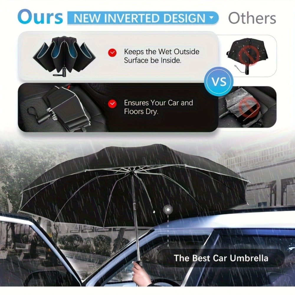 1pc Automatic Folding Umbrella Heavy-Duty Windproof & with Suitable for All Weather, Compact Portable Canopy, Automatic Open/Close System, 20-Rib Sturdy Frame for Travel, Business, for & Gift
