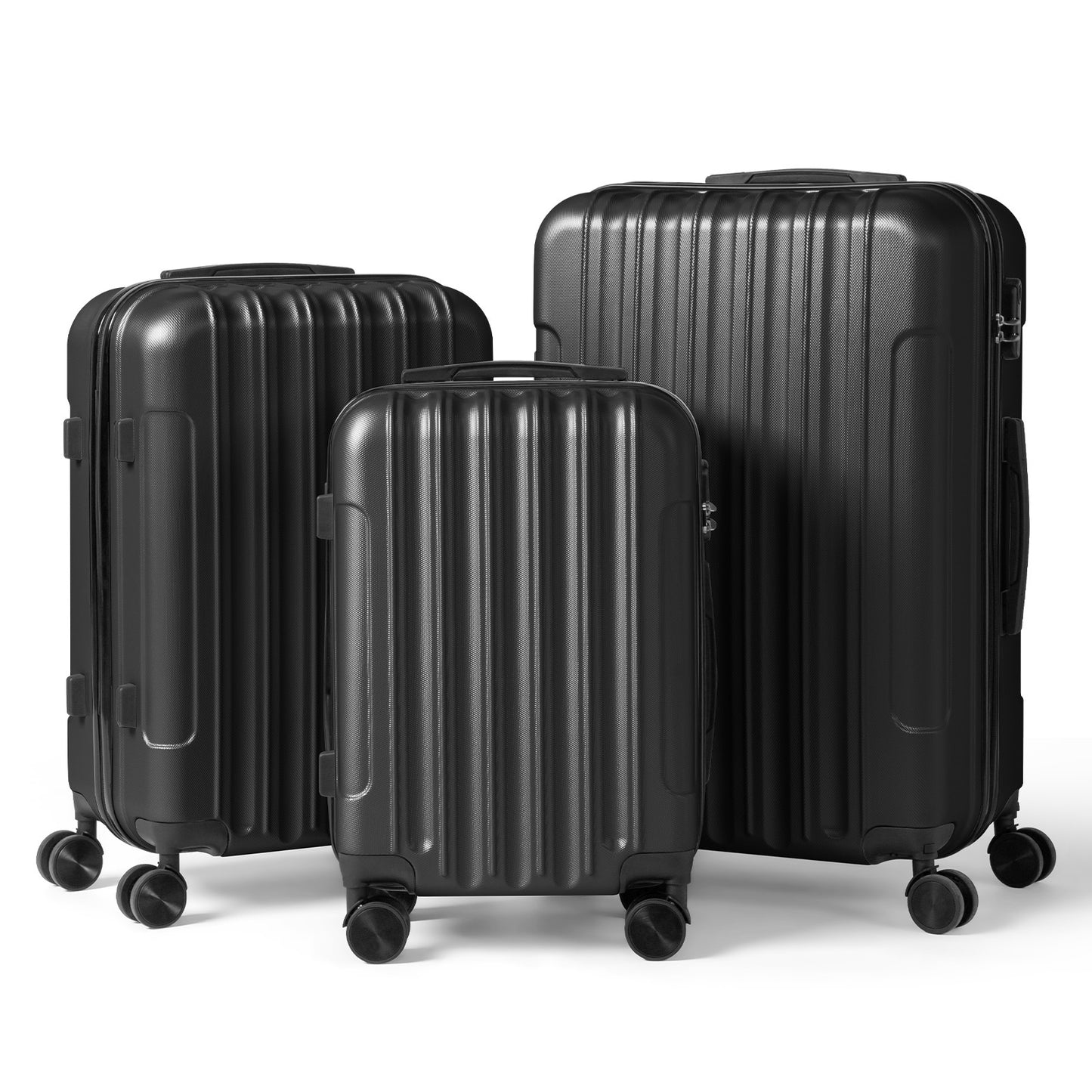 3in1 Luggage Set with Detachable Wheels, 20/24/28 Inch Lightweight ABS Suitcase with Lock & Spinner Wheels, Durable Travel Trolley Bag, 28-inch Disassembly Wheels