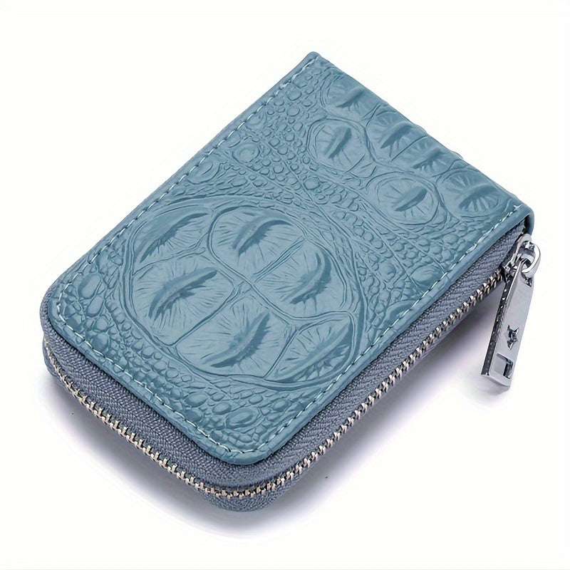 Men Zipper Around Credit Card Holder, Clutch Coin Money Purse, Portable Card Wallet With 12 Card Slots