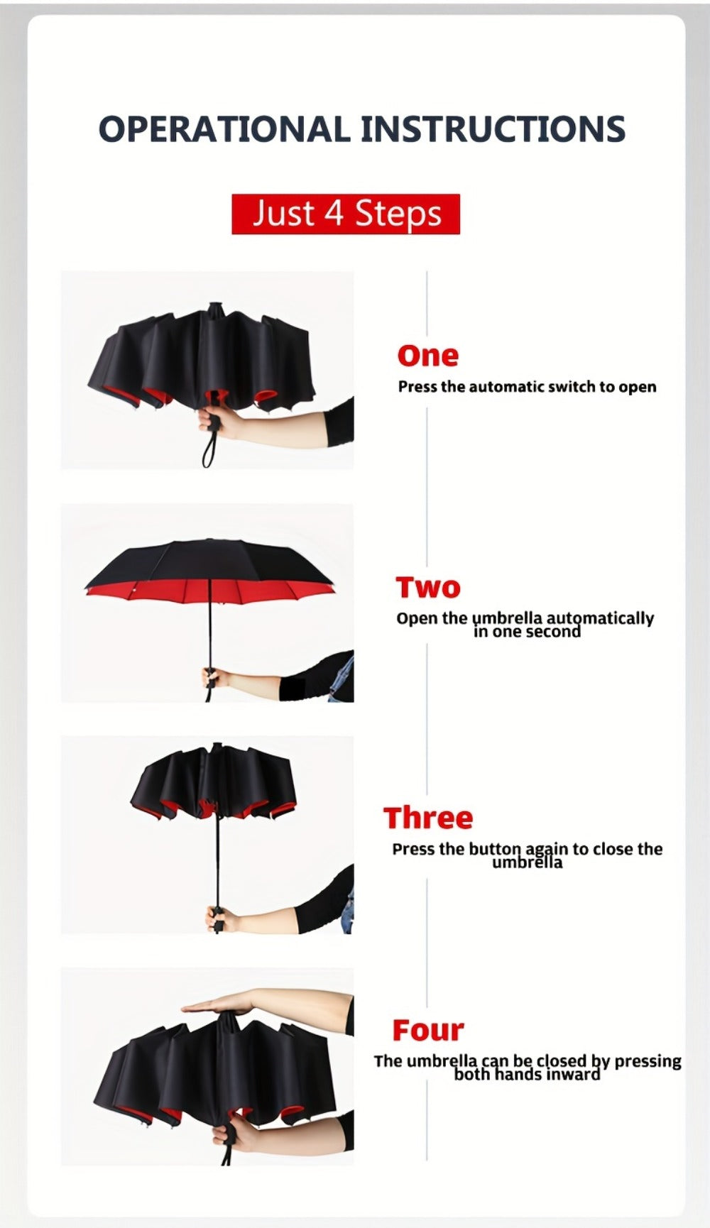 Three-Fold Automatic Folding Windproof Umbrella, Men And Women Increased Reinforcement Thickened Two-Person Business Sunny And Dual-Purpose Umbrella