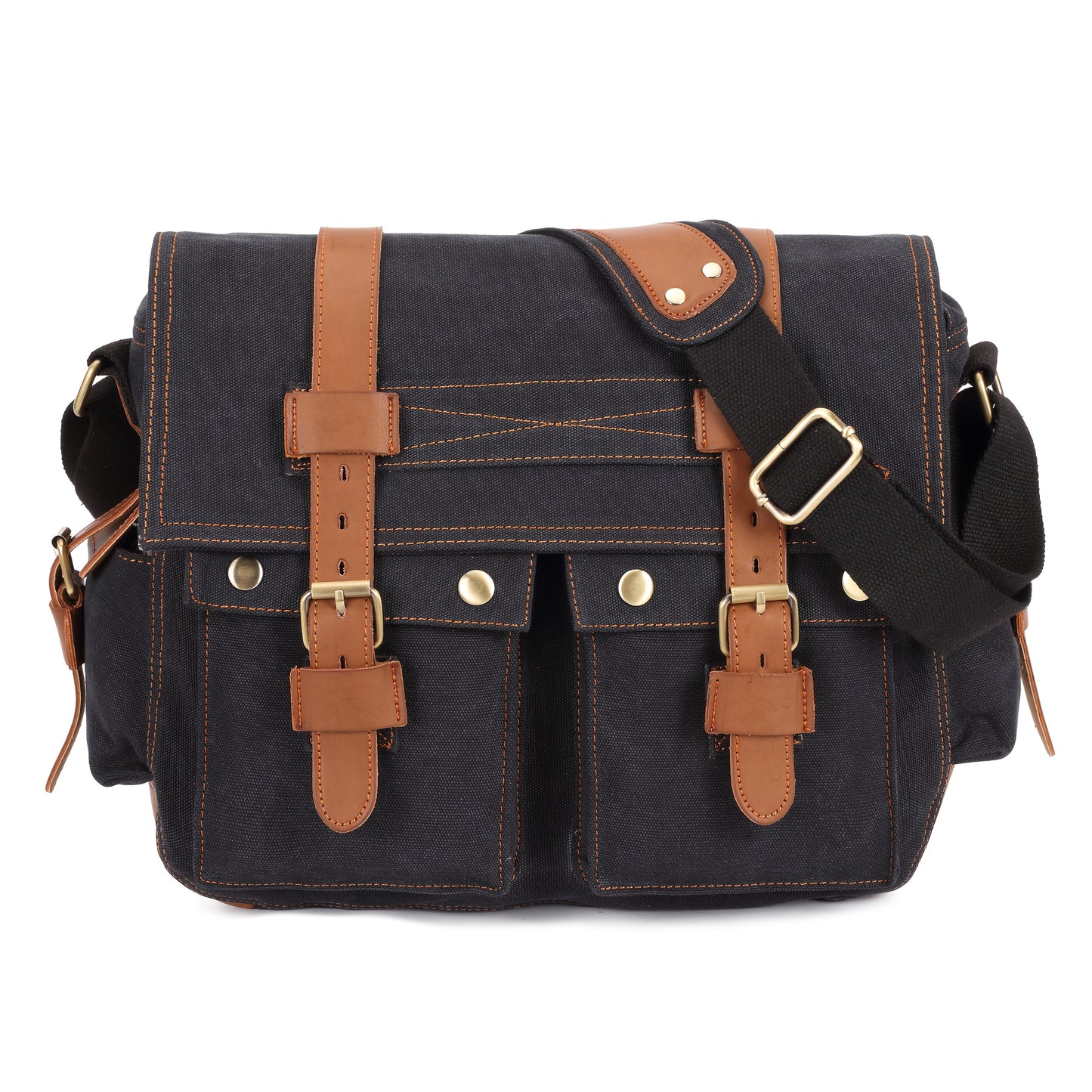 High-Quality Men'S Canvas And Leather Bags Suitable for Business, Travel, And Casual Use, Available in Khaki And Black, Known for Their Durability And Craftsmanship.