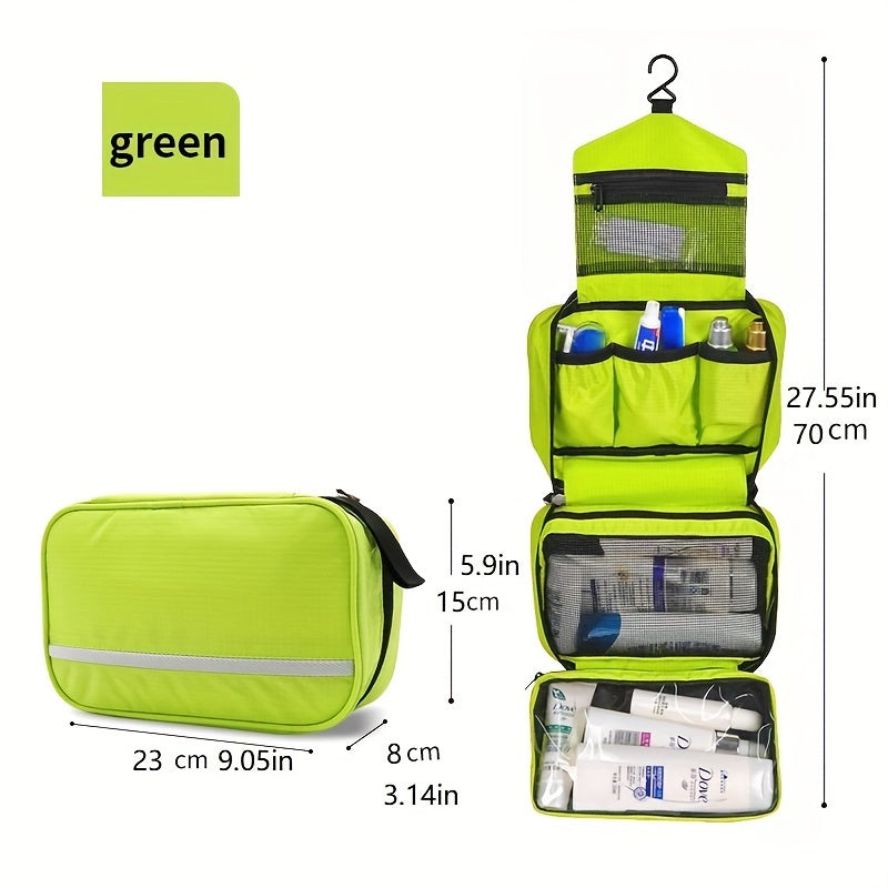 New Unisex Travel Hanging Toiletry Organizer Bag with Sturdy Hooks, High-Quality Design, Multiple Compartments And Mesh Pockets - Lightweight And Durable Zipper Closure Suitable for Airplanes, Trains, Cars