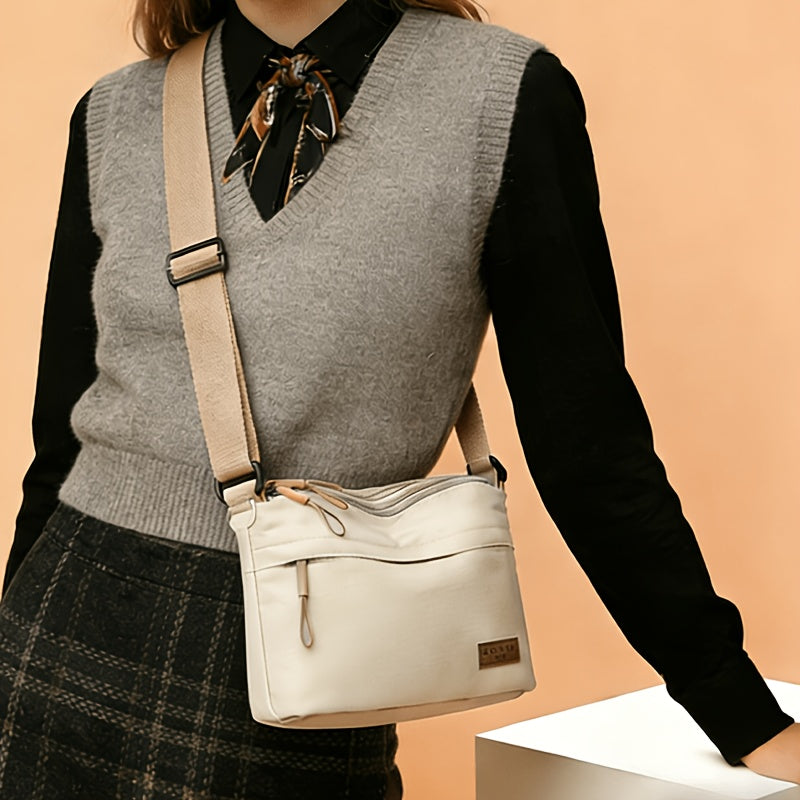 The Lady's Crossbody Bag Has a Large Capacity, Multiple Layers with Zippers for Closure, an Adjustable Shoulder Strap, Suitable for Casual Outings and Daily Use as a Handbag, and a Simple and Fashionable Crossbody Small Bag for Commuting.