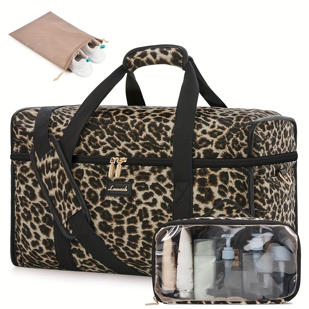 LOVEVOOK Travel Duffle Bag, Weekender Bags For Women, Carry On Duffel Bags For Airplanes, Overnight Bag With Toiletry Bag, Hospital Bag for Labor and Delivery, Yoga Gym Bag with Wet Pocket, 3pcs Set