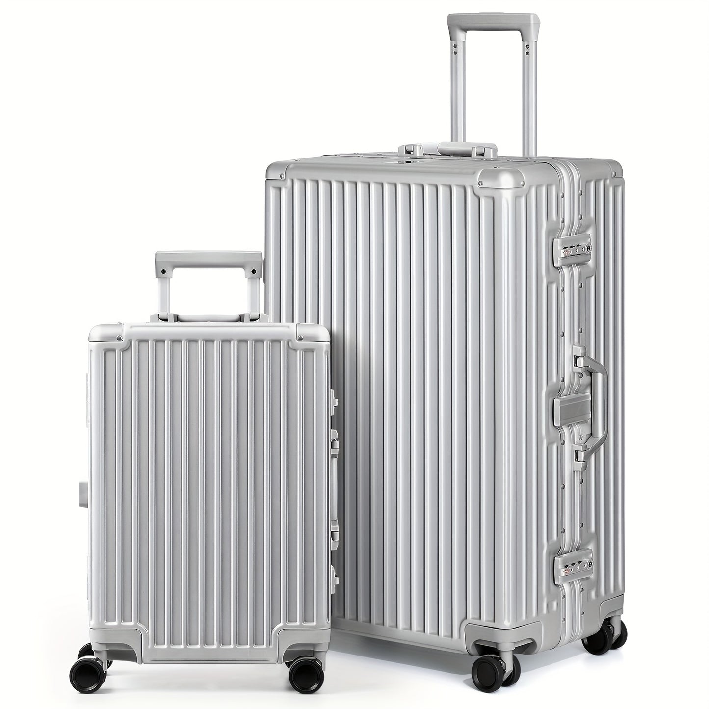 Luggage PC+ABS Aluminum Frame Zipperless Hard Shell Luggage with TSA Lock Double Spinner Wheels, 2pcs (20Inch/28Inch) & 28 Inch Checked Suitcase