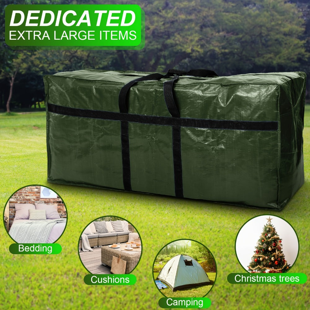 4pcs 66 Gallon Large Moving Bags with Zipper And Handles Foldable Storage Duffle Bags Heavy Duty Extra Large Totes for College Dorm Travel Clothes Blankets Bedding Moving (Green)
