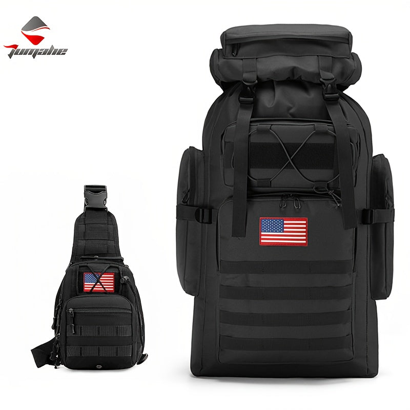 Tactical Outdoor Backpack Unisex, 21.13gal Large Capacity Molle System Rucksack, Multi - Pocket Camping Backpack with Durable 600D Fabric, Ideal for Hiking, Camping, Outdoor Adventures