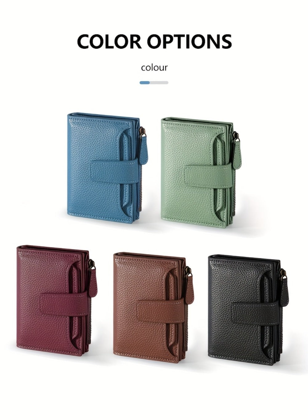 Compact Bifold Wallet for Women Featuring RFID Blocking, Made of Soft Faux Leather, Includes a Zippered Coin Pocket And Four ID Slots, Designed As a Small, Slim Minimalist Purse