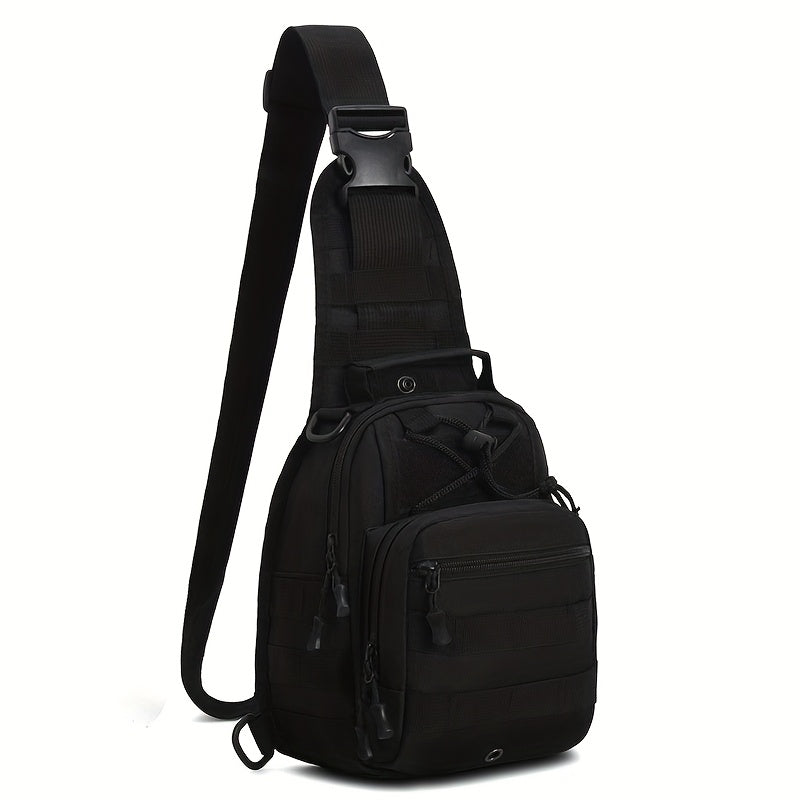 Men's Chest Bag, Durable Oxford Cloth, for Camping, Outdoor Travel, and Cycling, Crossbody Bag with Phone Pocket, Outdoor Leisure Single-Pack Backpack