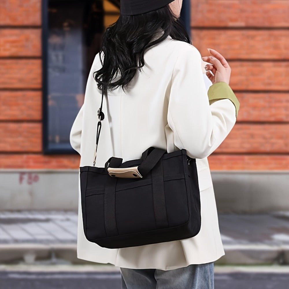 Tote Bag with Multi-Pocket Large Crossbody Shoulder Handbag Everything Tote Bag with Compartments