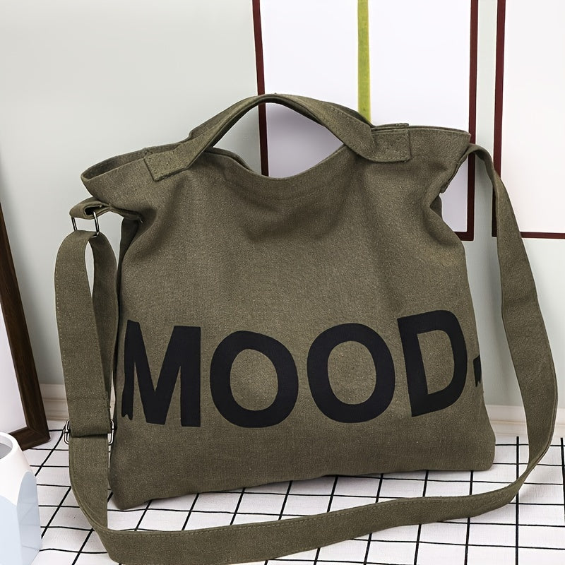 Large-Capacity Canvas Bag with a Easy And Versatile Design, Suitable for Students, Featuring a One-Shoulder Crossbody Style