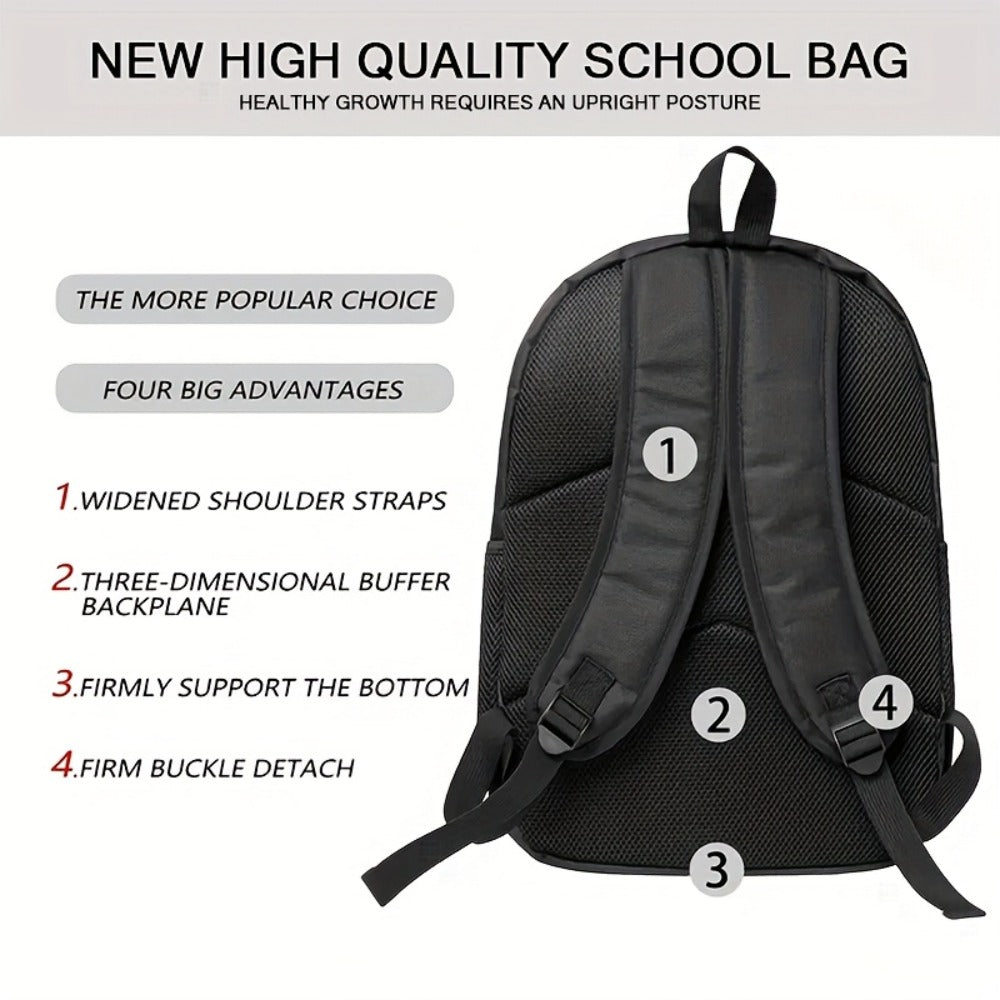 1 Summer Printed Men's Backpack - "KING" Design, Bright Red and Black Blocks, Cool and Practical, Suitable for Students and Young Professionals, Casual Day Backpack | Backpack, Valentine's Day Gift