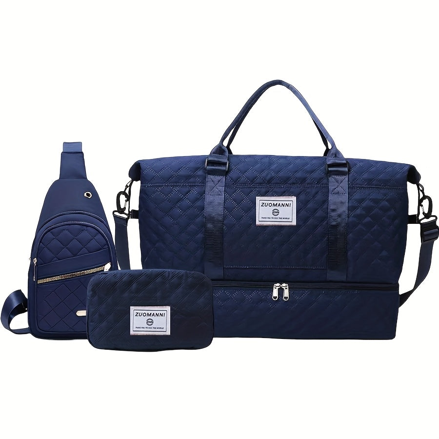 Of 3 Versatile Outdoor Bags Suitable for Travel, Including a Handbag for Women, a Crossbody Bag, a Makeup Pouch, a Beach Tote, a Storage Bag, And a Gym Bag