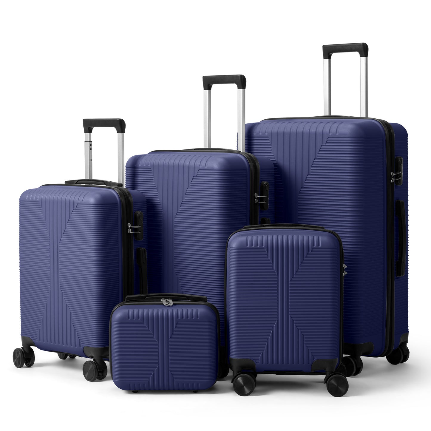 5-Piece Luggage Set Suitcases with Lock, 12/16/20/24/28 Inch Lightweight Trolley Case, Durable PP Material for Men Women, Ideal for Travel & Long Journeys