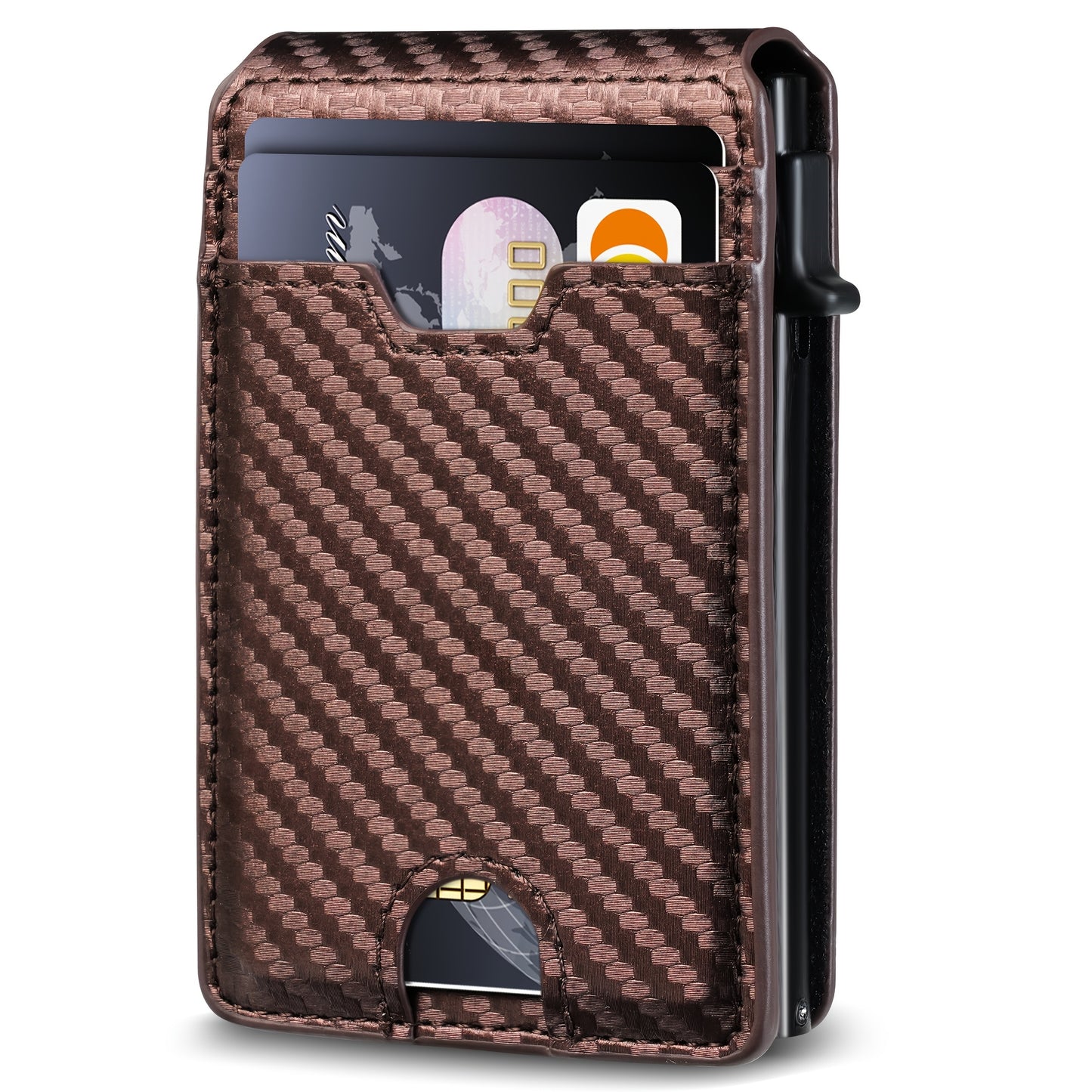 Minimalist Wallet for Men - with Money Clip Slim Leather Slots Credit Card Holder RFID Blocking Bifold Wallet Best Gifts for Him