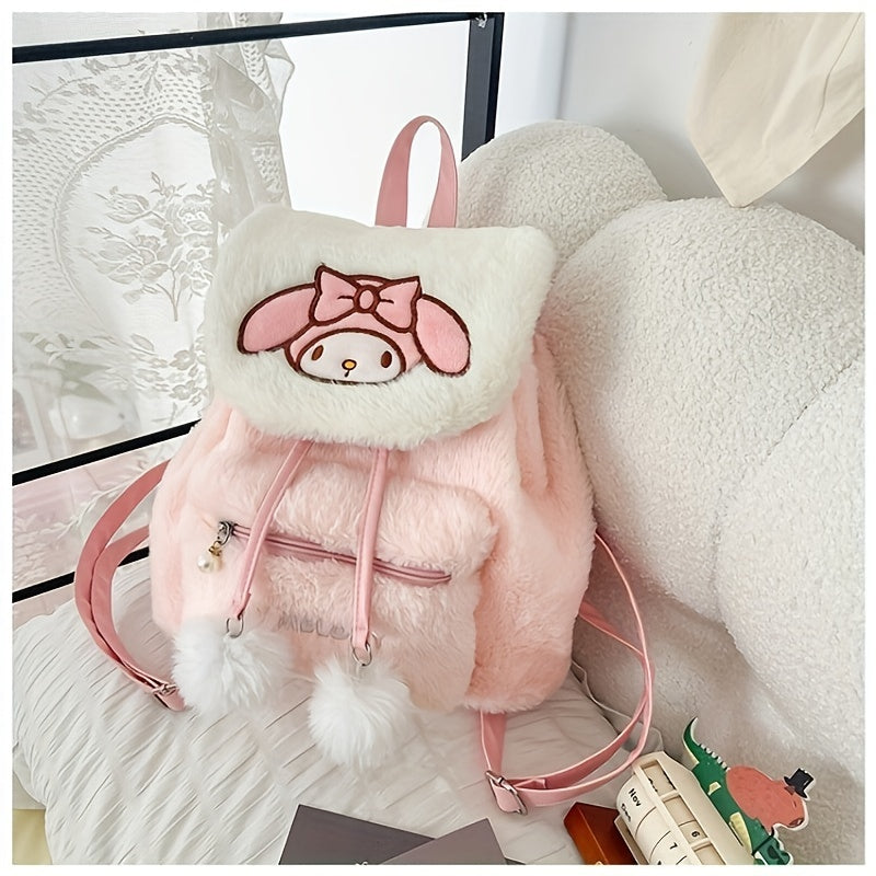 (Authorized) 1 Sanrio Cartoon Hello Kitty, Black Rice And Other Pattern Shoulder Bags, Sweet And Cute Women's Backpacks