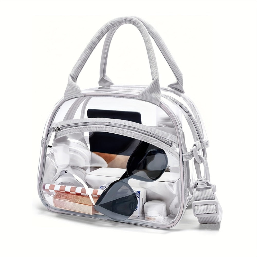 Clothing, Shoes & Jewelry > Women's Fashion Accessories for Clothes and Bags: Transparent Storage Tote Bag with Adjustable Shoulder Strap - Unisex Crossbody Purse Suitable for Work/School Picnic Travel Concert Sports A-ZMT, School Essentials, Minimalist D