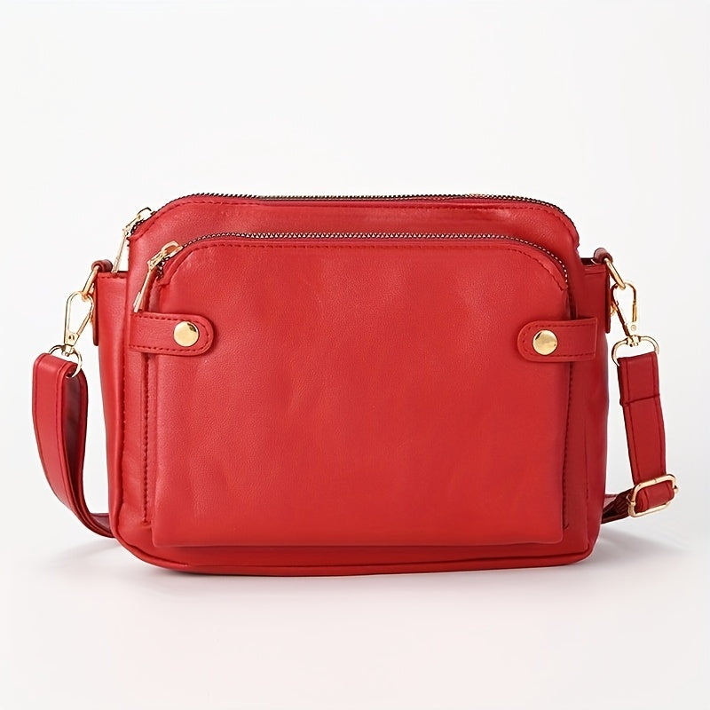 New PU Soft Handbag for Women, Three-Tier Purse, Crossbody Clutch, Premium Quality Multi-Layer Card Holder, Versatile Women'S Shoulder Bag