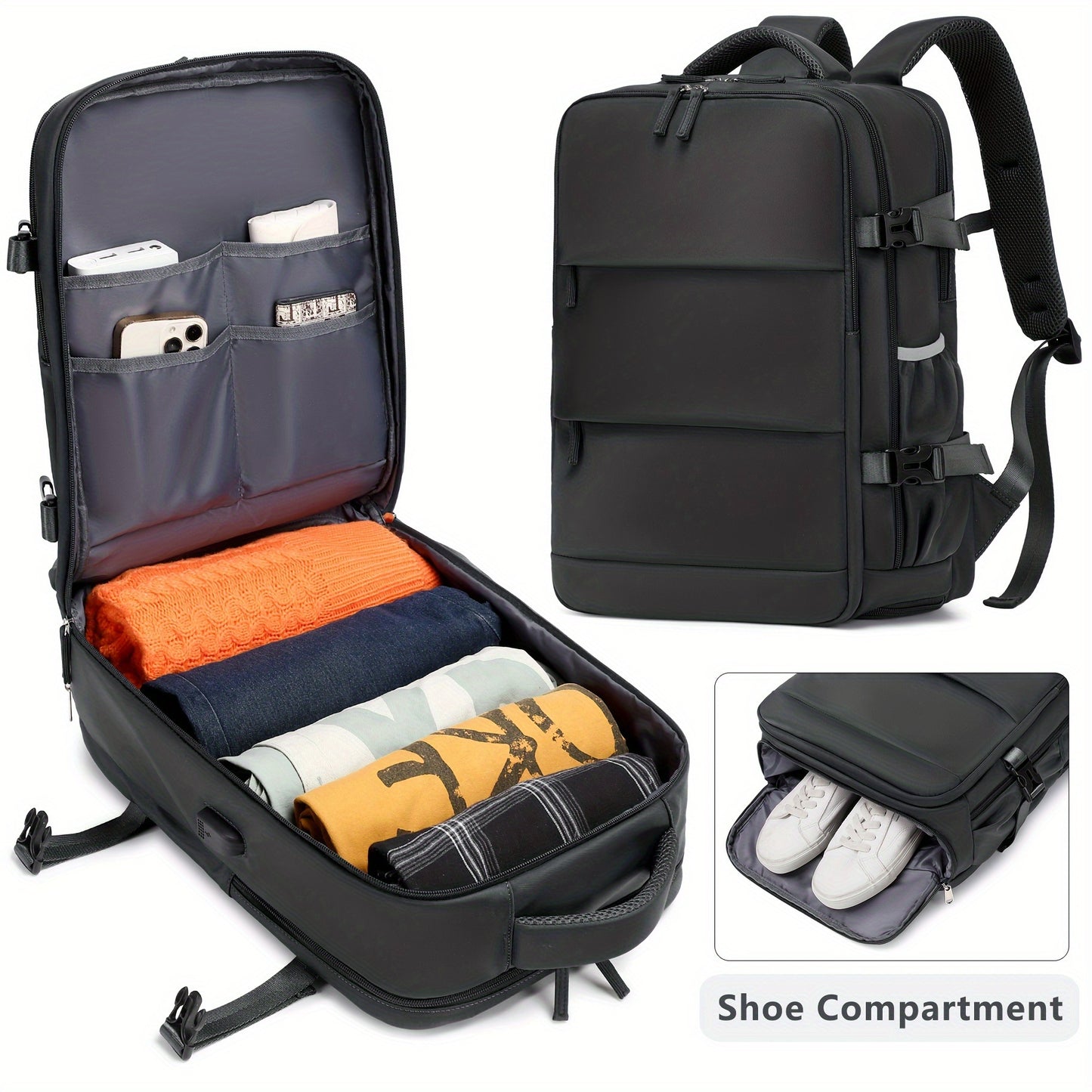 Laptop Backpack – for Travel, Carry On Airline Approved Laptop – front view - product view 27