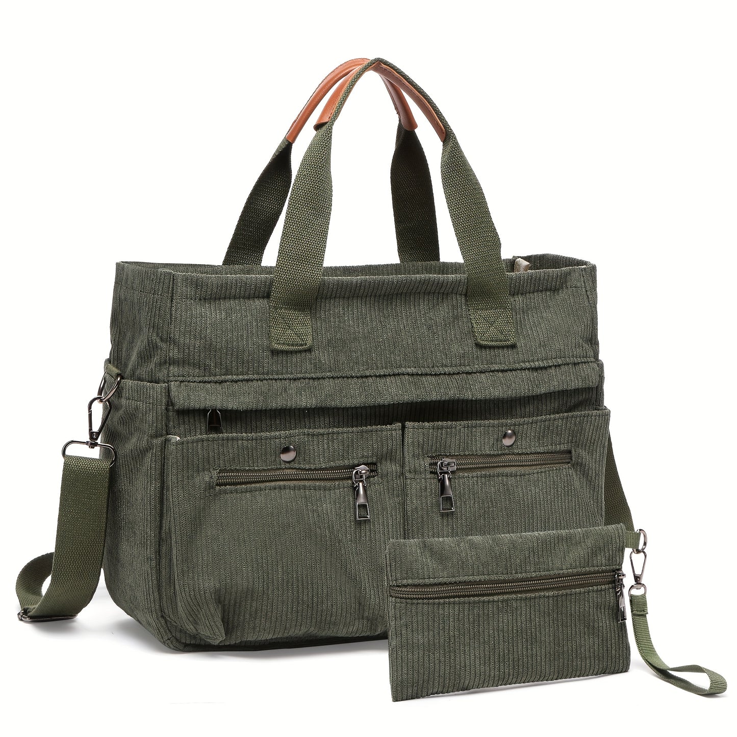 Laptop Bag – 2-Piece, Corduroy, Large Capacity, Adjustable Strap – detail view 23