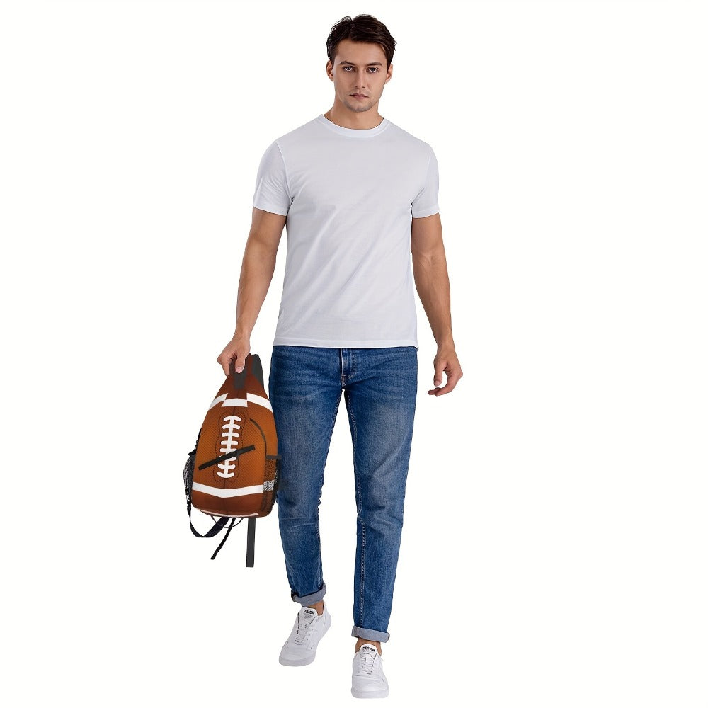 Men's Crossbody Bag – for Everyday Use, Football Print American Football Rugby – detail view 8