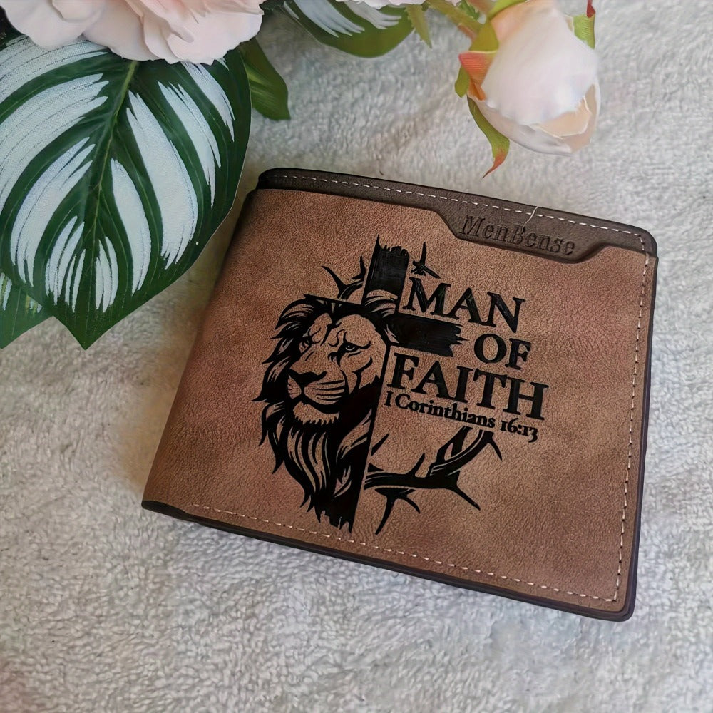 Men's Wallet – PU Leather, Lion Pattern Slim Bifold Pu – detail view 6