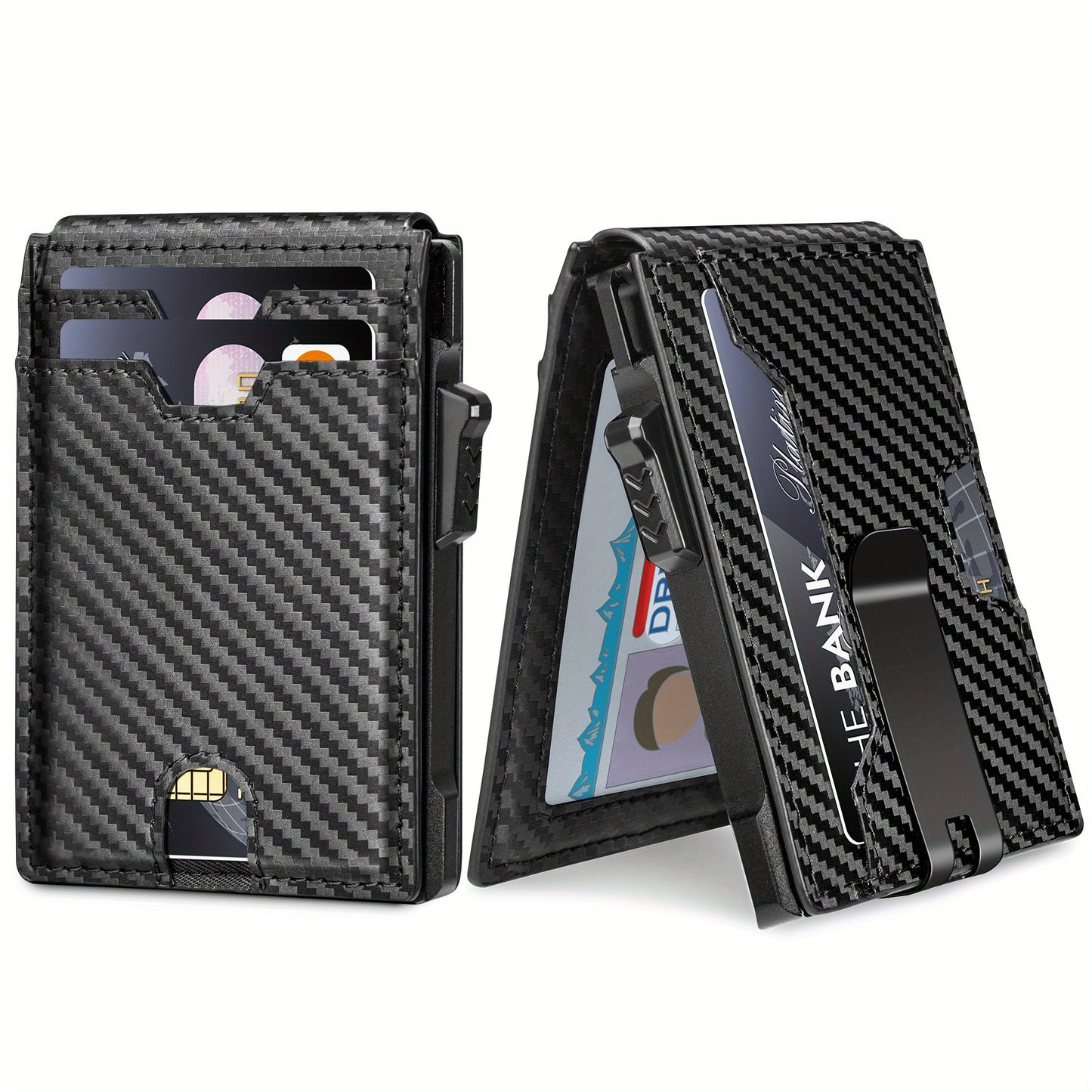 Men's Wallet – RFID Blocking, Aluminum Metal Pop Up Rfid – alternate view
