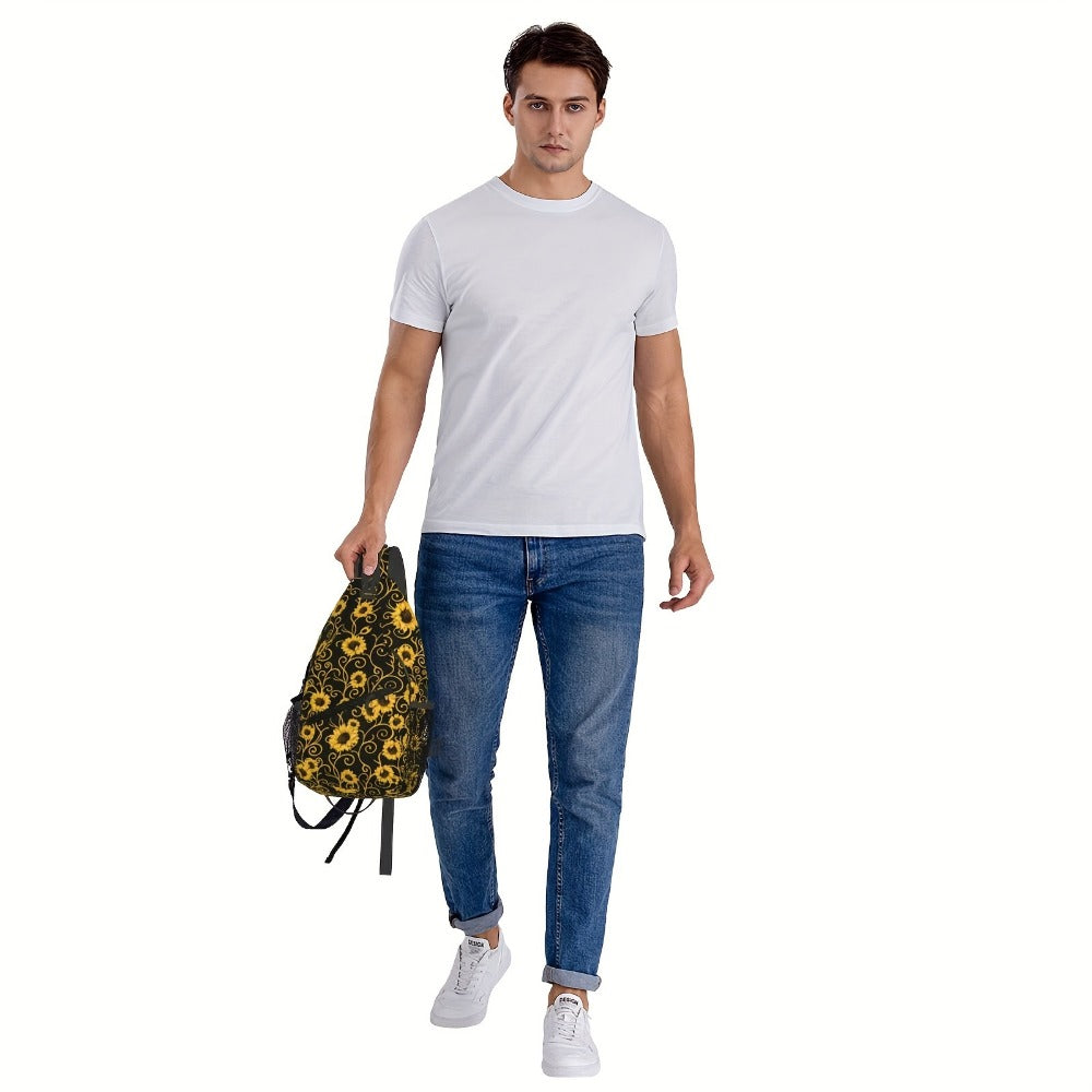 Sling Bag – for Travel, Sunflower Sling Chest Daypack Hiking – detail view 8