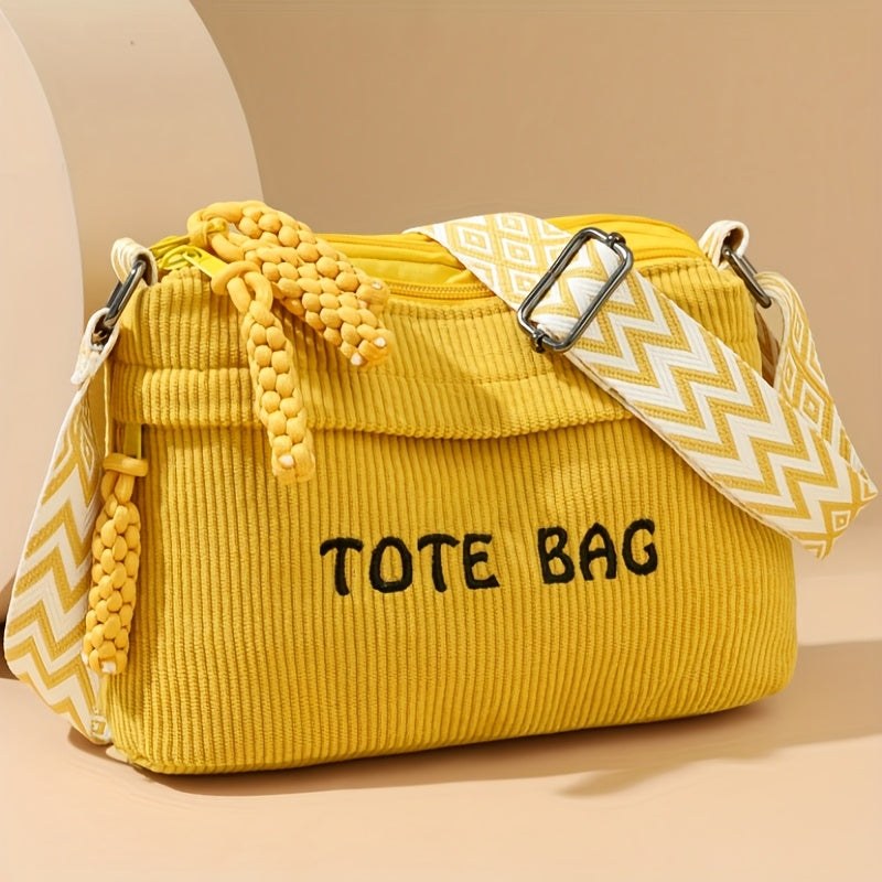 Crossbody Bag for Women – Corduroy, Adjustable Strap, for Everyday Use – detail view 4