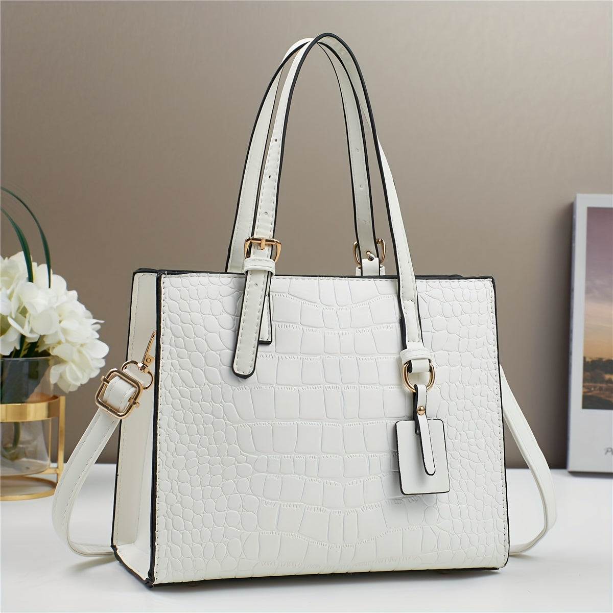 Crossbody Bag for Women – for Work & Everyday Use, Crocodile Print Casual Fashion Mom – detail view 9