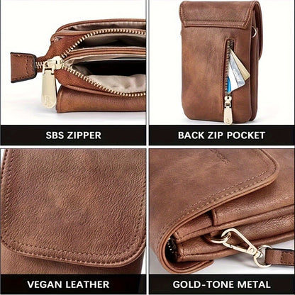 Women's Solid Color PU Messenger Bag Crossbody Bag With Adjustable Strap - Zipper Closure, Polyester Lining | Hand Wash Friendly | Durable Design