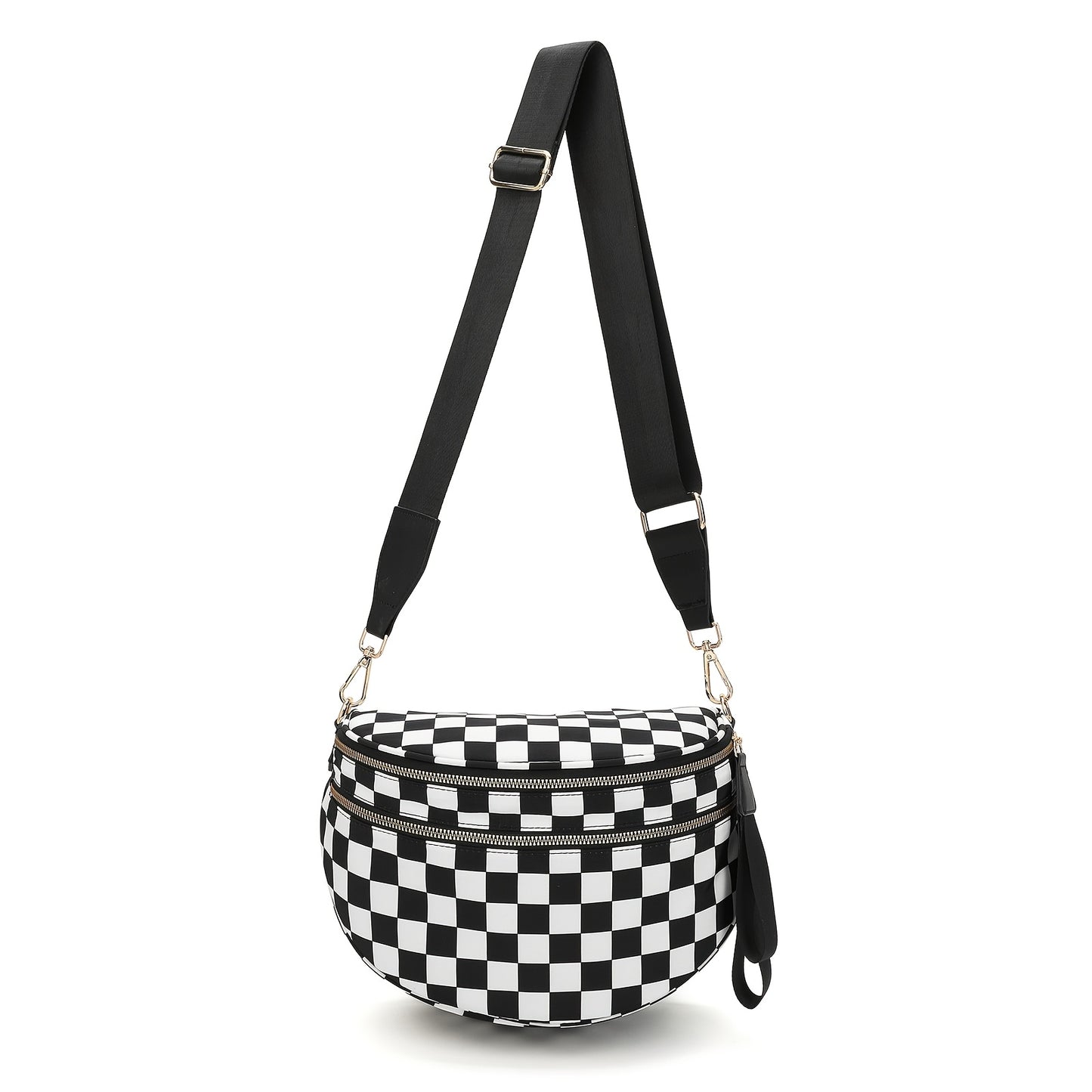 Fashionable Crossbody Bag with Multiple Pockets, Spacious And Versatile Shell Design, Trendy Chest Bag Featuring a Plaid Print, Equipped with Adjustable Shoulder Straps, Ideal for Outdoor Activities, Shopping, Parties, Gifting, Walking