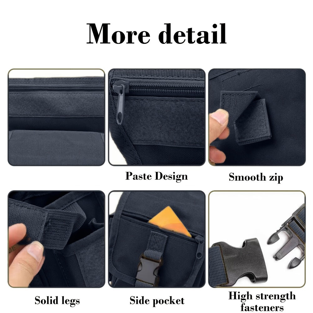 1x Multifunctional Cycling Outdoor Leg Bag - Oxford High Quality 9000D Fabric Tactical Waist Bag with Multilayer Pockets Adjustable Elastic Straps Quick Access for Outdoor Use (Black/Army Green/Khaki, 30x15x13cm/11.8x5.9x5.1in)