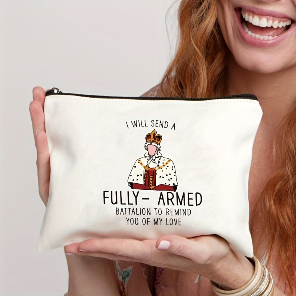 A Fun Makeup Bag And 5 Stickers, Hamilton Music Gifts for Music Lovers, Hamilton Gifts for Women. I Will Send an Armed Force to Remind You of My Love.