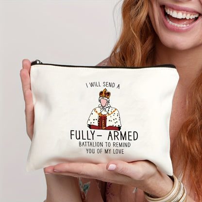 A Fun Makeup Bag And 5 Stickers, Hamilton Music Gifts for Music Lovers, Hamilton Gifts for Women. I Will Send an Armed Force to Remind You of My Love.