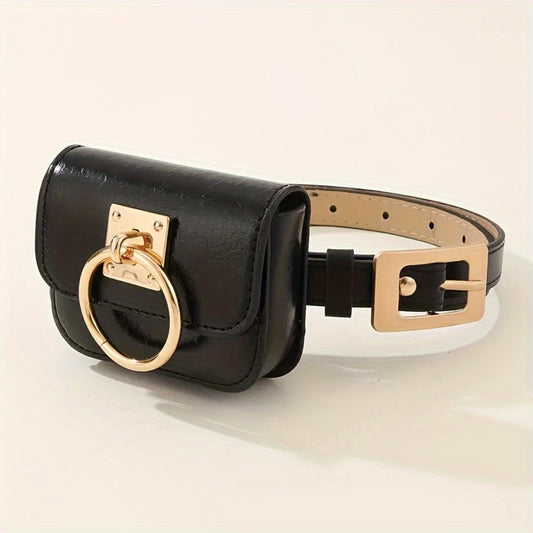 1pc Black Pu Lady Belt Bag Stylish Cross-body Belt Bag Belt Stylish Evening Clutch Mini Tote Bag Detachable, Versatile, Stylish and Simple Fit for a Thanksgiving Christmas Gift