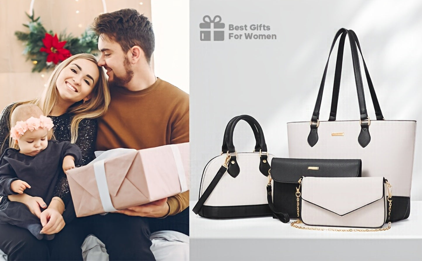 UKEIN 4pcs Set of Women'S Stylish Handbags, Purses, Wallets, Tote Bags, And Casual Crossbody Bags, Perfect Valentine'S Day Gift for Women And, Includes 4 Satchel Purses