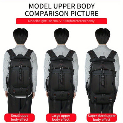 Travel Backpack, Portable Backpack, Large Capacity Duffel Bag Men's Outdoor Expandable Convertible Boarding Duffel Backpack, Black 21.13gal Hiking Bag, Fit 17 Inch Laptop, Suitable for Outdoor Travel Work Business