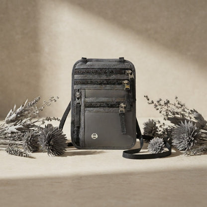 Chest Passport Case with RFID Travel Wallet Protection Soft Compartment Passport Organizer, Lightweight, with Adjustable Shoulder Strap for Smartphone, Passport And Cash Cards
