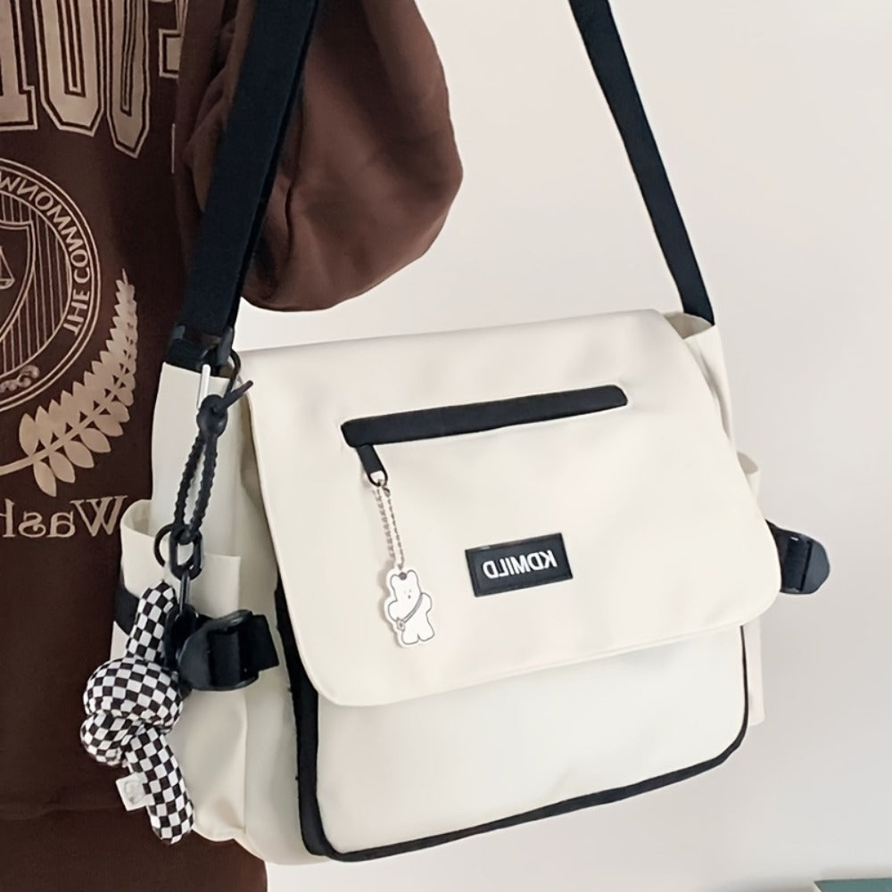 Simple 100pcs Diagonal Bag, Large-capacity Shoulder Bag for Women Commuting, Trendy Men's Diagonal Bag