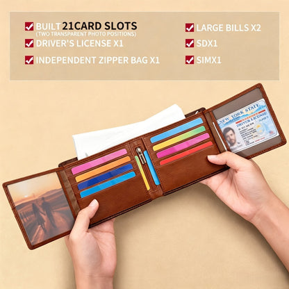 Men's Wallet – Large Capacity, Slot Leather Genuine Cowhide Large | Bag Vero – detail view 7