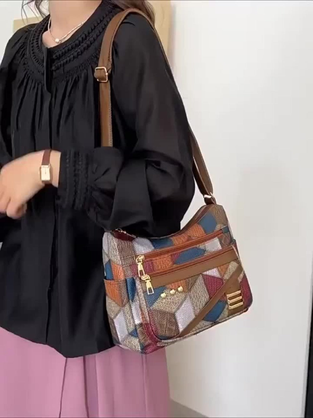 CuteCity New Fashion Trend, Four Seasons Soft, Multi-compartment, Multi-pocket, High-quality, Multi-layered Shoulder Bag, Crossbody Bag, Versatile, PU, Large-capacity Women'S Bag, Women'S Multi-pocket Handbag, Wallet, Light Travel