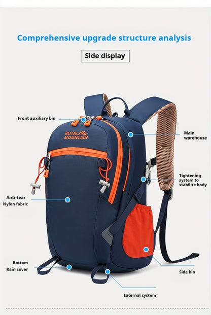 Men Women Hiking Backpack, Outdoor Camping Rucksack, 5.28gal Daypack with Rain Cover, Lightweight Travel Bag Durable for Weekend Getaway, Casual Daypack for Cycling Camping Running