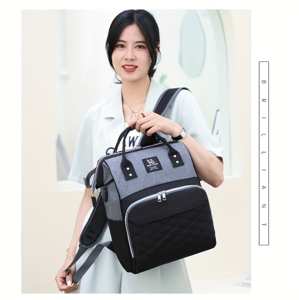 New Fashionable Large Capacity Backpack for Mothers And, Multifunctional Diaper Bag with Space for Bottles.