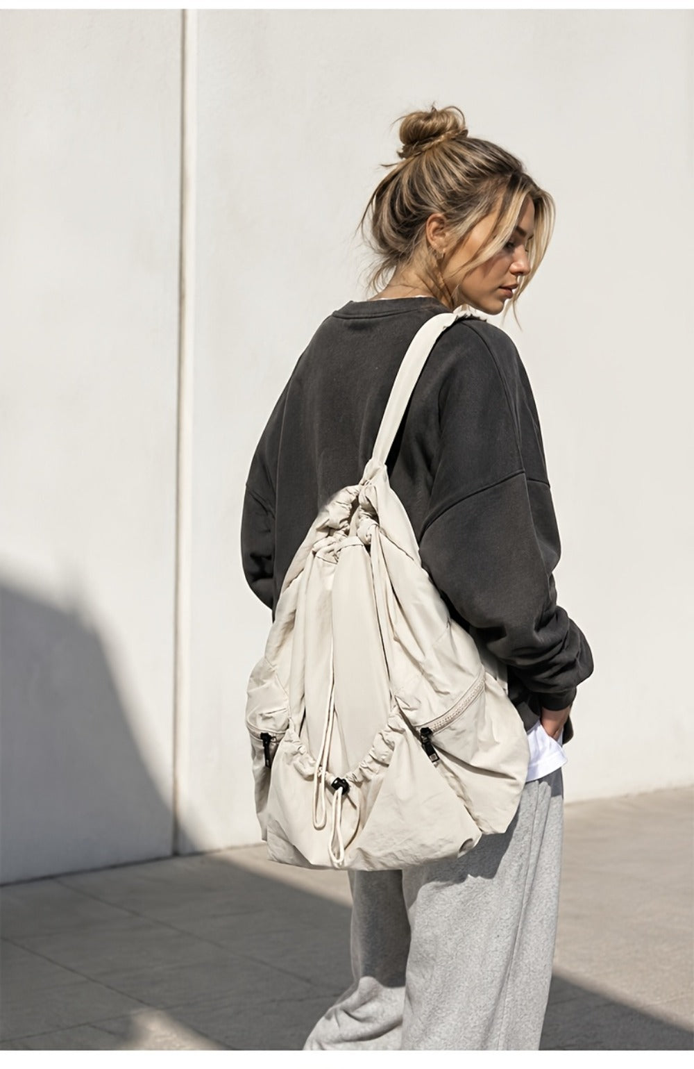 Large Capacity Drawstring Multi-Pocket Backpack for Men And Women, Lightweight Folding Suitable for Shopping, Travel, Picnic